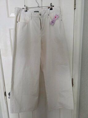 NWT Wild Fable Low Rise Baggy Jeans White Womens 14 Wide Leg